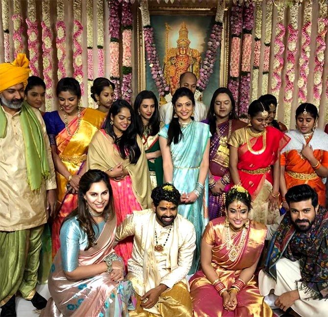 Pix Ram Charan Rana Prabhas At S S Rajamouli S Son S Wedding Rediff Com Movies