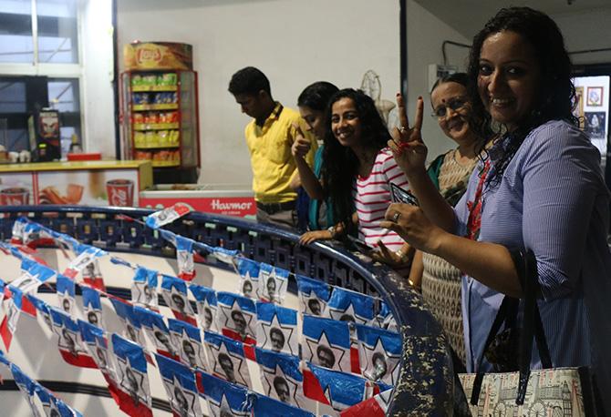 Nisha, Aarti at the Kaala Screening