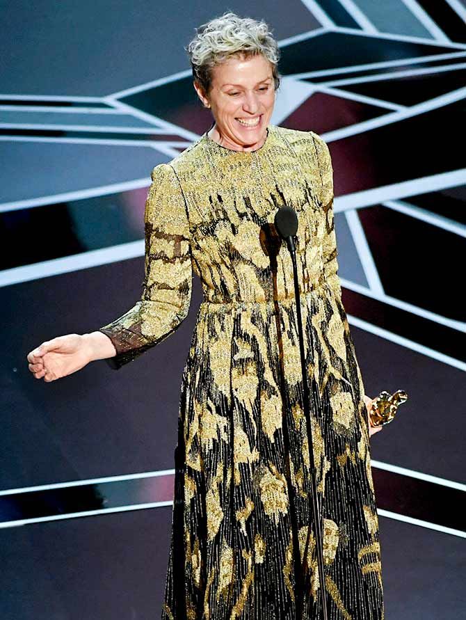 Frances McDormand, who won her second Oscar. Photograph: Kevin Winter/Getty Images