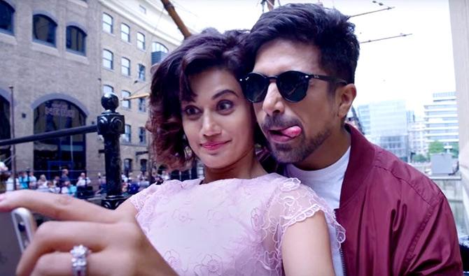 Taapsee Pannu and Saqib Saleem in Dil Juunglee