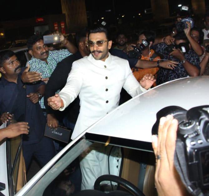 Ranveer Singh at Mumbai airport. Photograph: Pradeep Bandekar