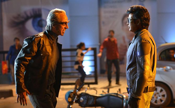 Akshay Kumar and Rajnikant in 2.0