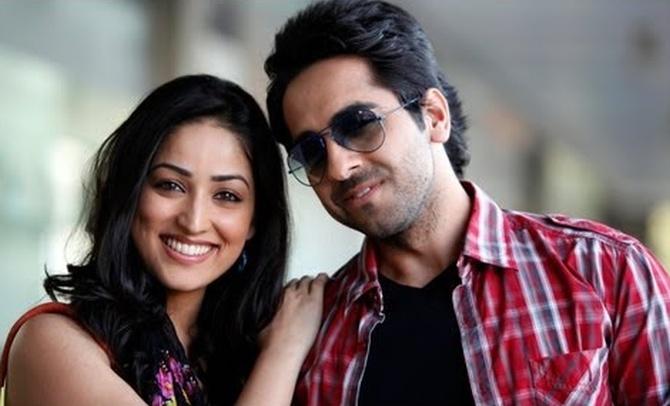 Ayushmann Khurrana and Yami Gautam in Vicky Donor.