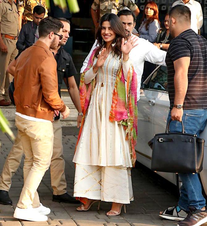 PIX: Priyanka and Nick arrive in Jodhpur - Rediff.com movies