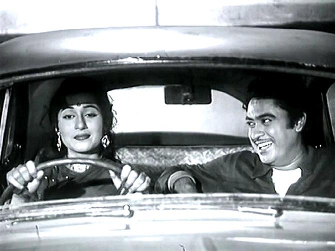 Madhubala and Kishore Kumar in Chalti Ka Naam Gaadi