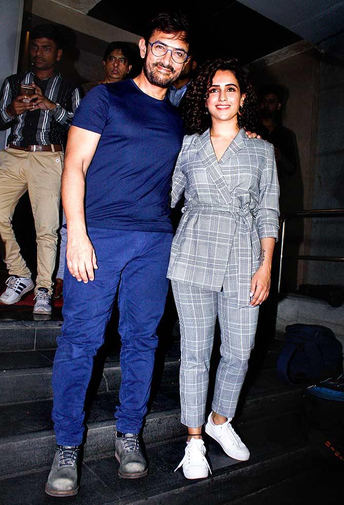 PIX: Aamir's movie date with Sanya Malhotra - Rediff.com movies