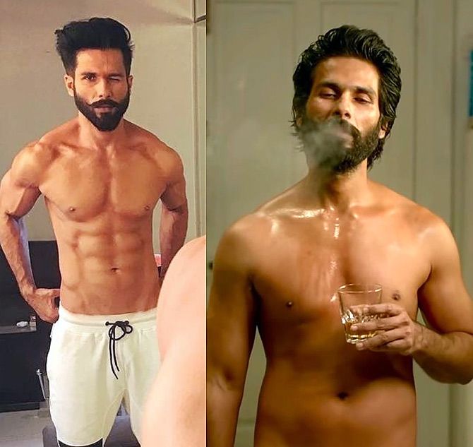 The two versions of Shahid Kapoor in Kabir Singh. Photograph: Kind courtesy Shahid Kapoor/Instagram