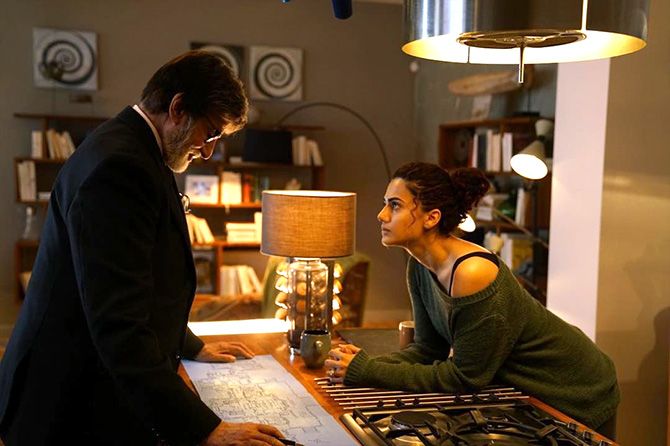 Taapsee with Amitabh Bachchan in Badla. Photograph: Kind courtesy Taapsee Pannu/Instagram