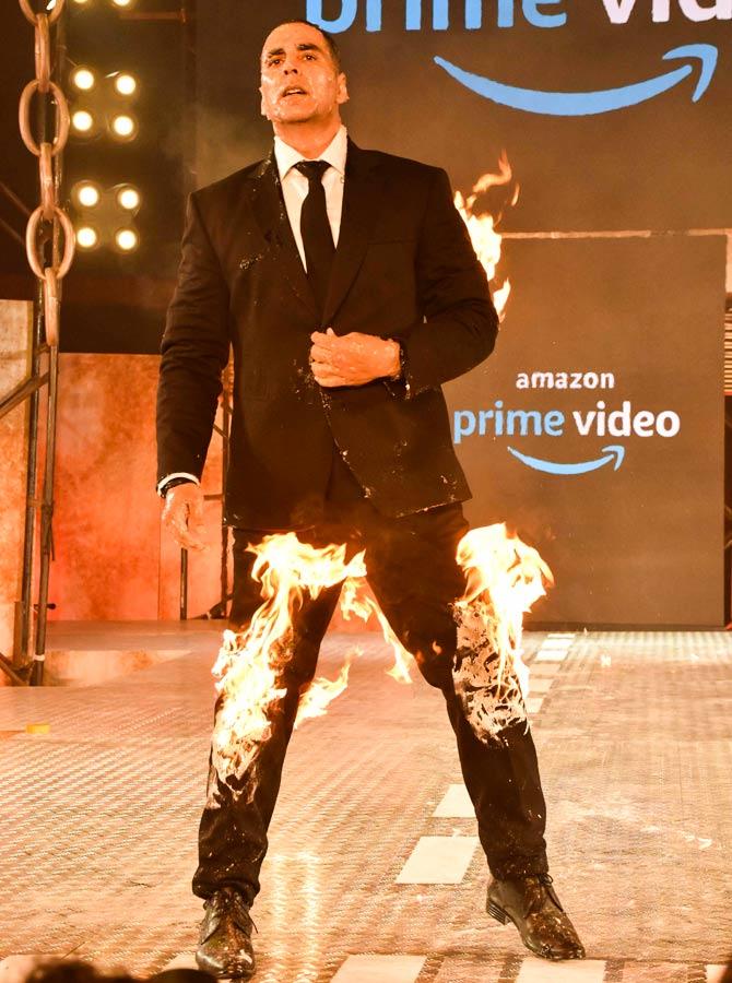 Akshay Kumar at the launch of his series for Amazon, The End