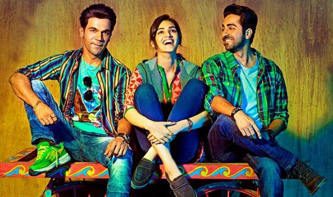 Rajkummar Rao, Kriti Sanon and Ayushmann Khurrana in Bareilly Ki Barfi 