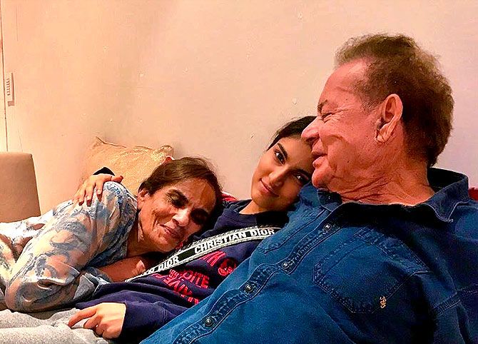 Salman's parents Salma and Salim Khan with his niece Alizeh. Photograph: Kind courtesy Salman Khan/Instagram