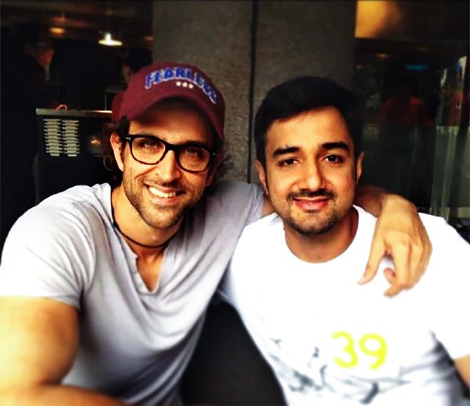 Siddharth with Hrithik. Photograph: Kind courtesy Siddharth Anand/Instagram