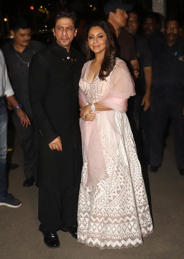 Gauri Khan and Shah Rukh Khan at the Bachchans's Diwali party last year. Photograph: Pradeep Bandekar