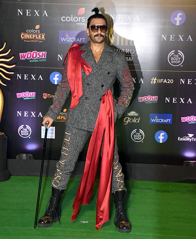 In Pics: Ranveer's black suit was made for a prince! - Rediff.com
