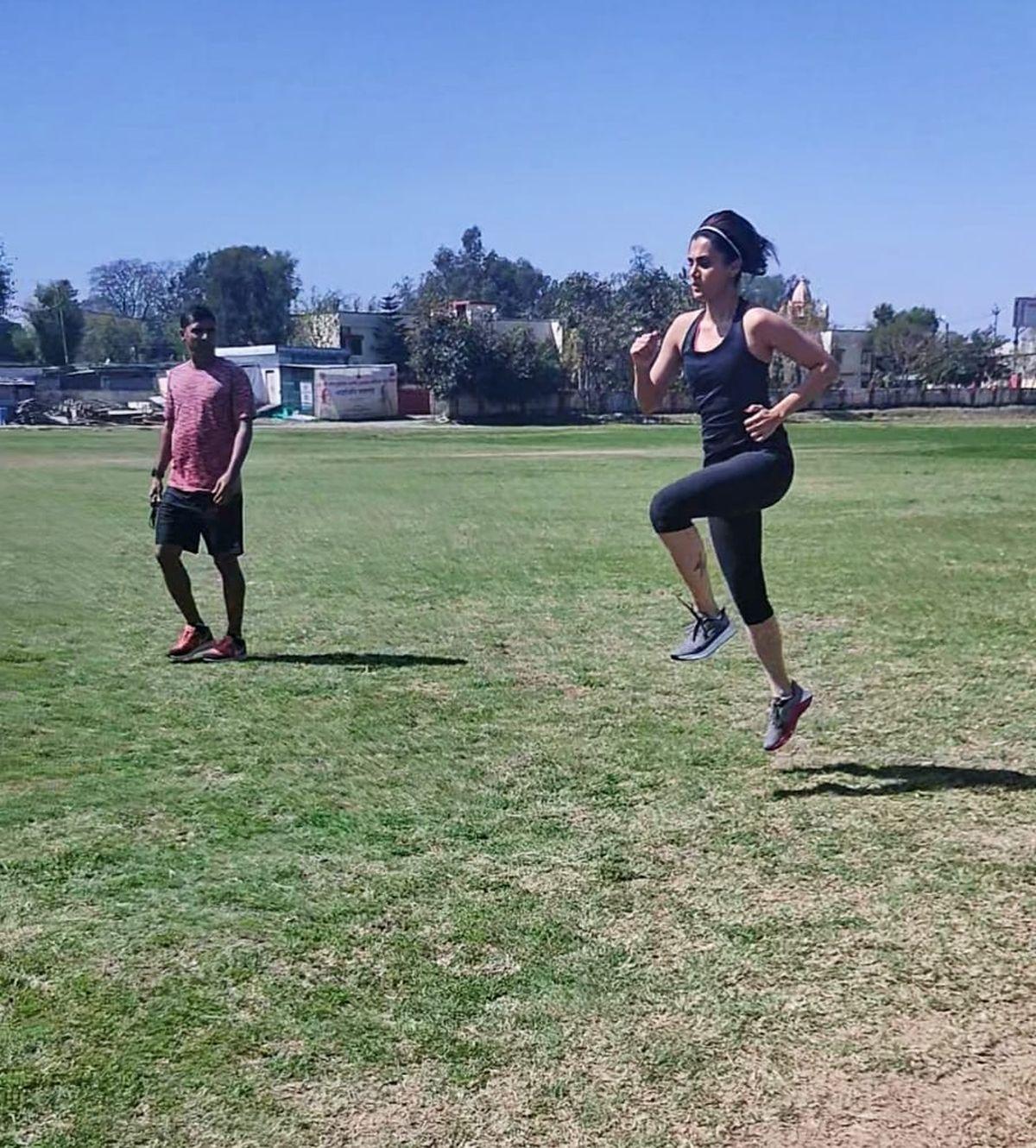 Tapsee Pannu executes running drills