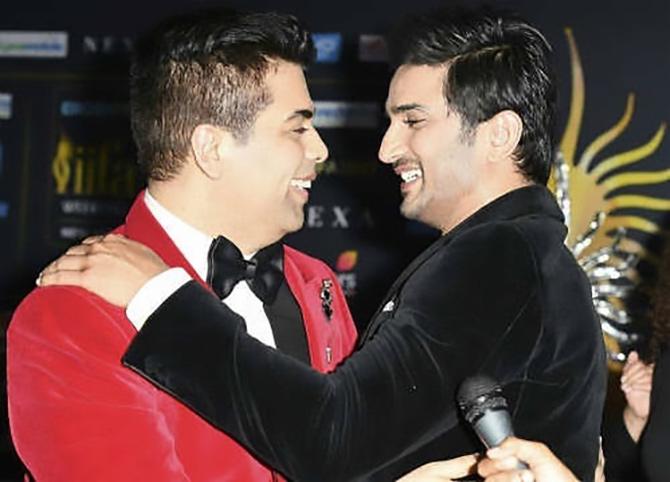 Karan Johar with Sushant Singh Rajput