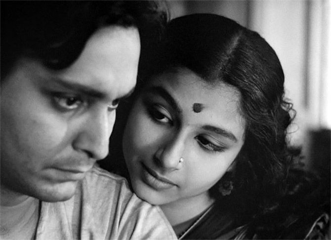 Soumitra Chatterjee and Sharmila Tagore in Satyajit Ray's classic Apur Sansar