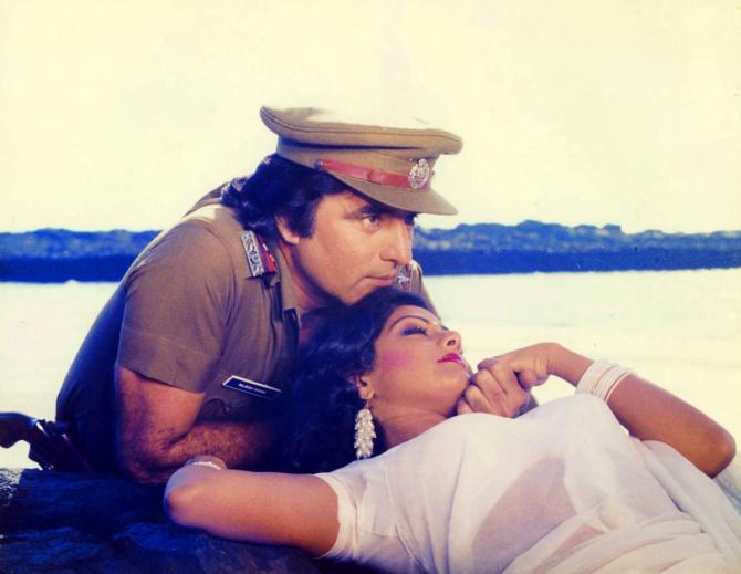 Feroz Khan and Sridevi in Janbaaz