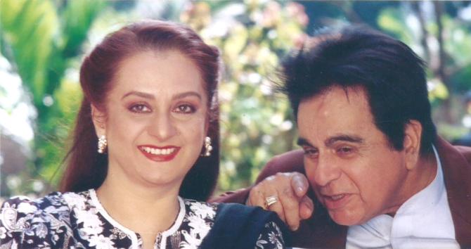 Dilip Kumar with wife Saira Banu