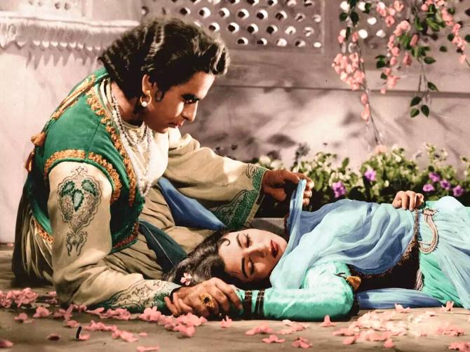 Dilip Kumar and Madhubala in Mughal-e-Azam