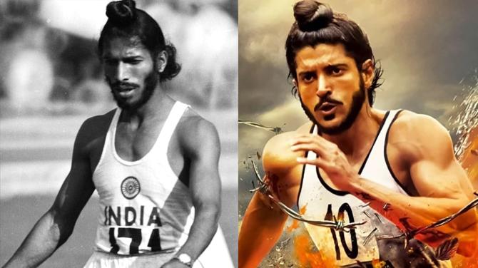 Milkha Singh and Farhan Akhtar