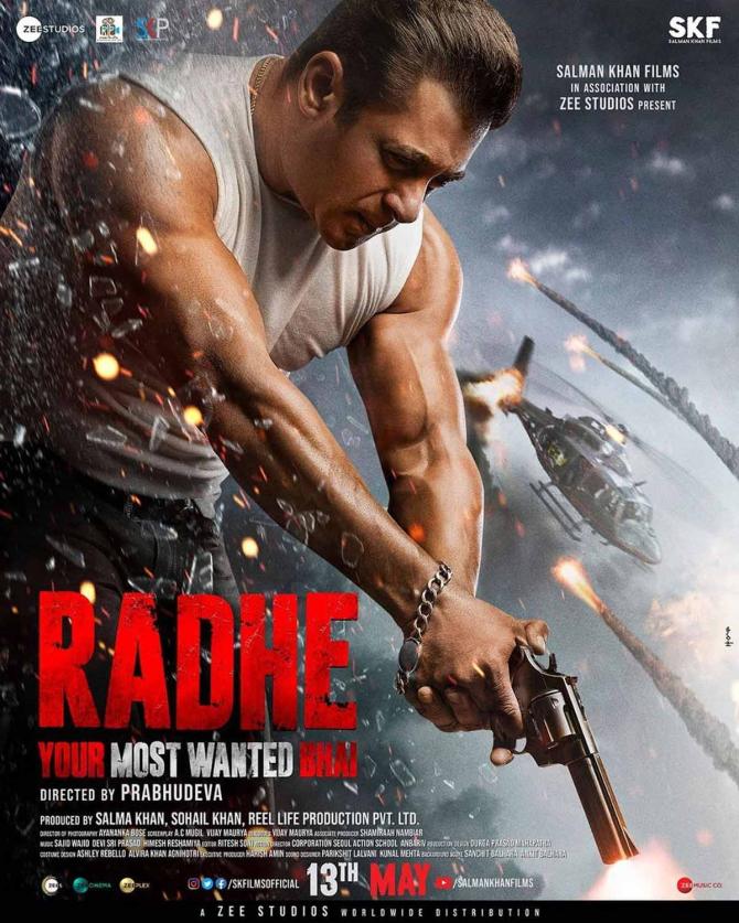 Salman Khan on the Radhe: Your Most Wanted Bhai poster