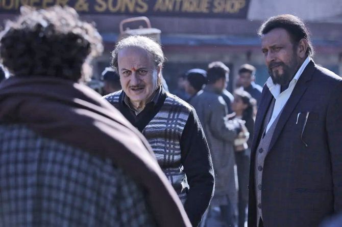 Anupam Kher and Mithun Chakraborty in The Kashmir Files