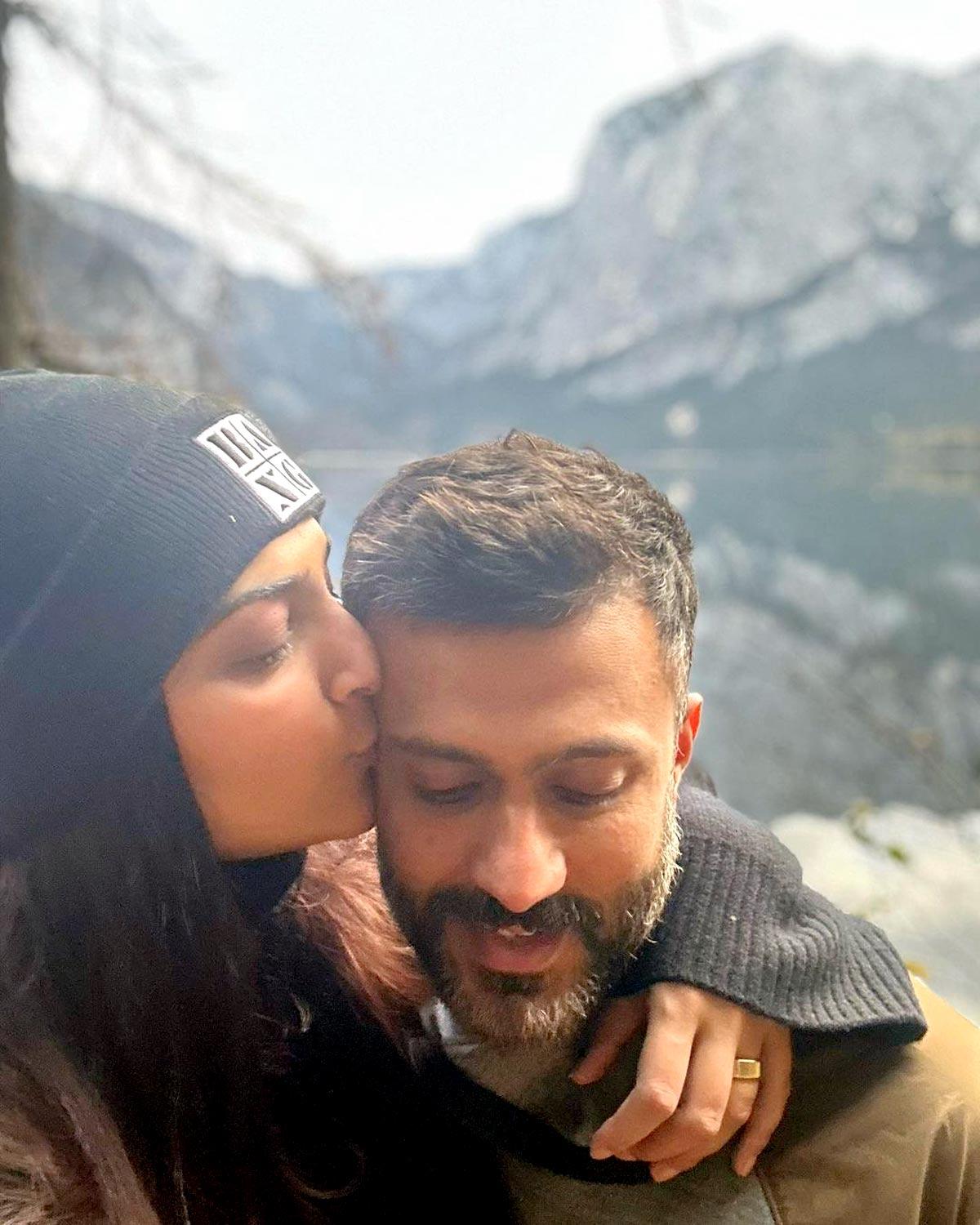 Sonam Kisses Her Angel Husband Rediff Movies