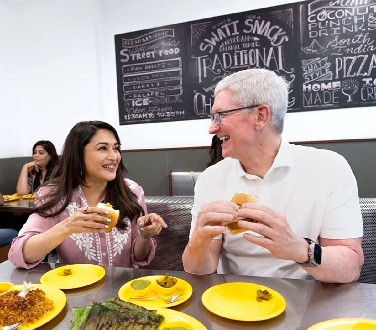 When Madhuri Ate Vada Pav With Tim Cook