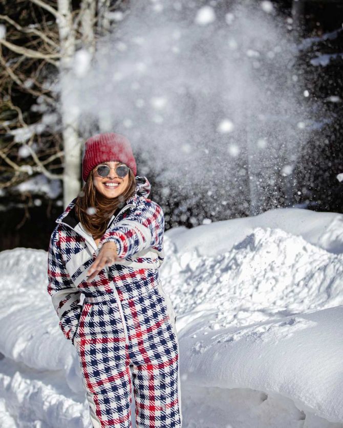 Priyanka-Nick Get Romantic In The Snow - Rediff.com movies