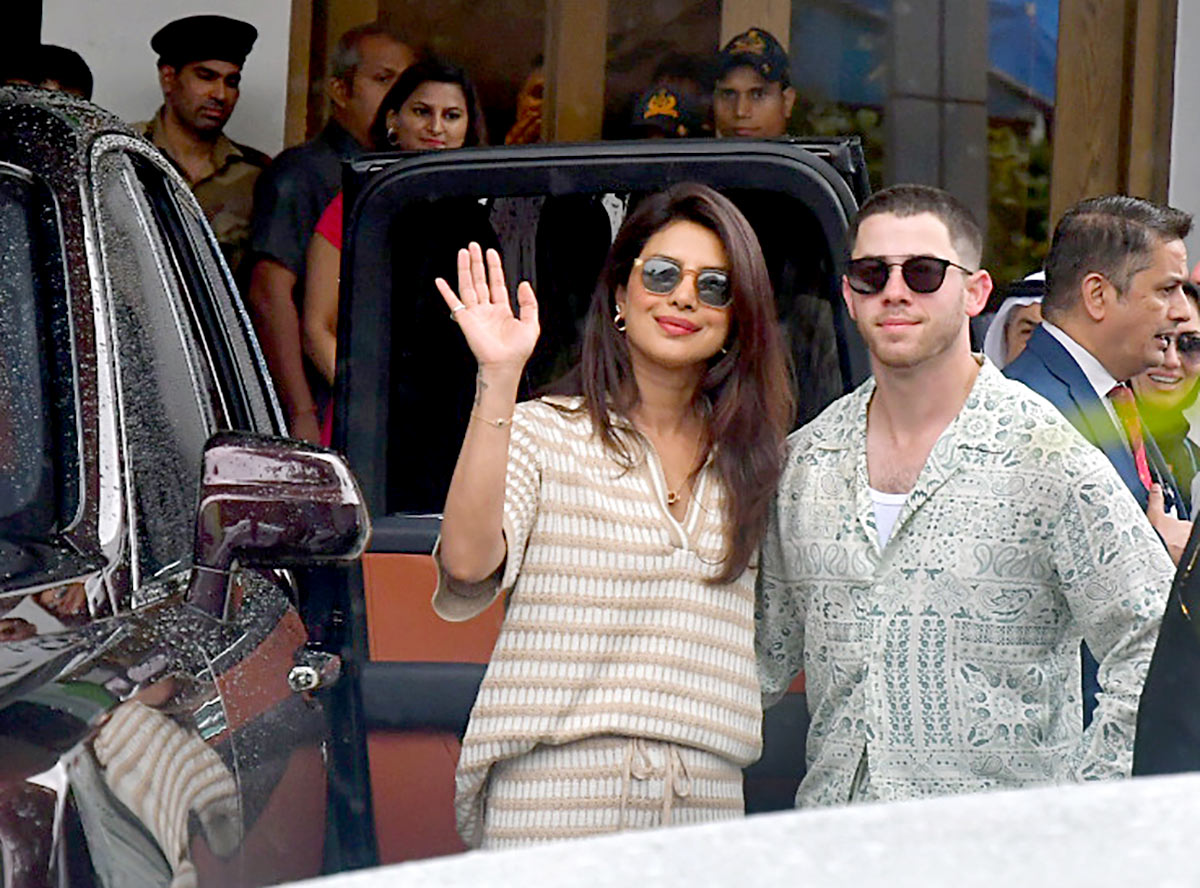 Priyanka, Nick Arrive For Ambani Wedding