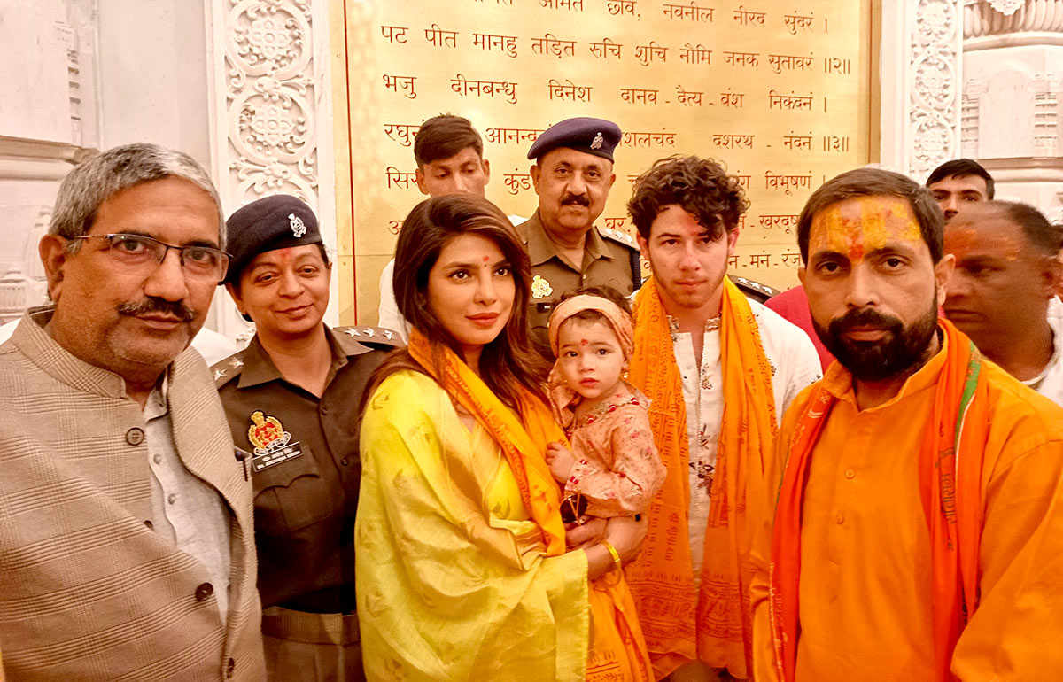 Priyanka, Nick, Malti Visit Ram Temple In Ayodhya