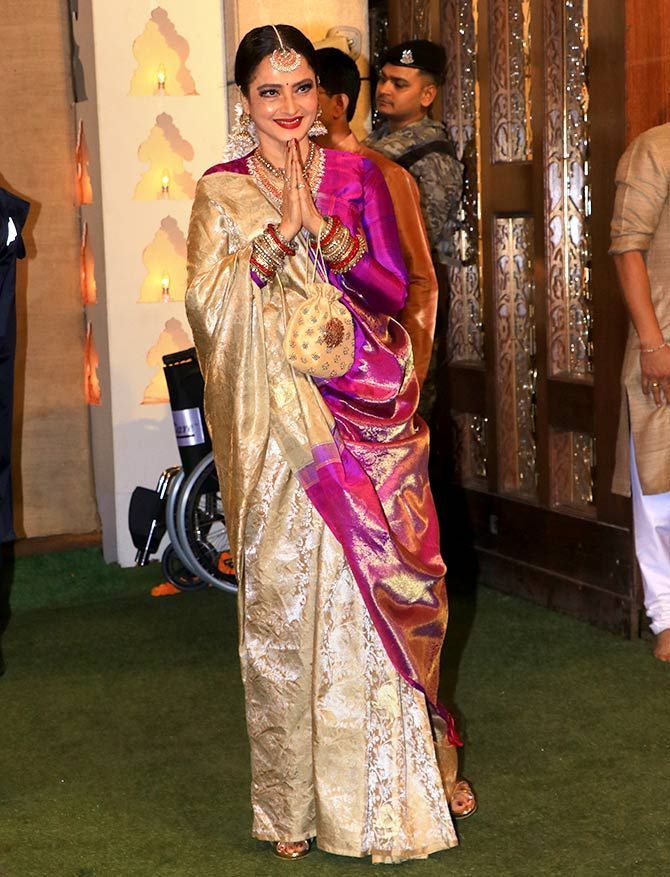 Rekha in a sari