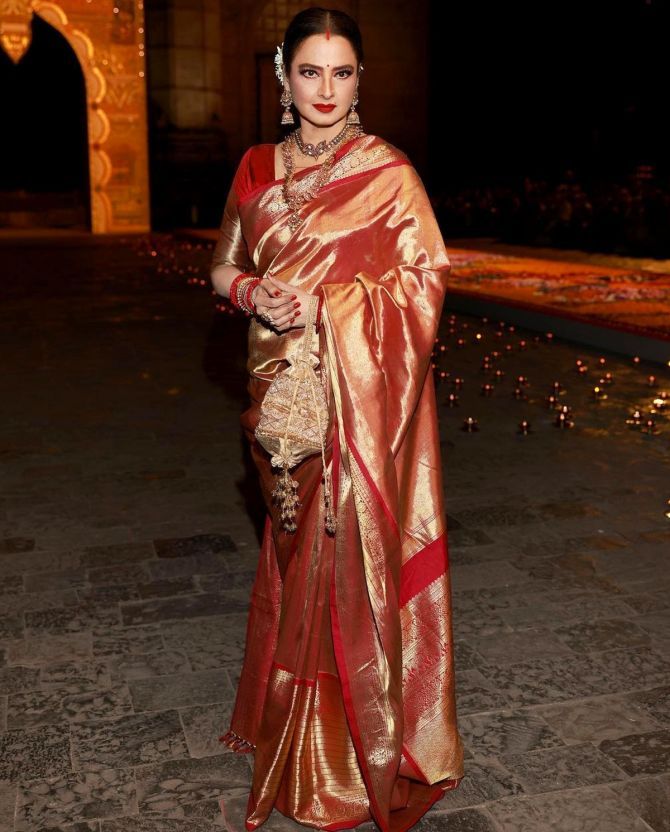 Rekha in a sari