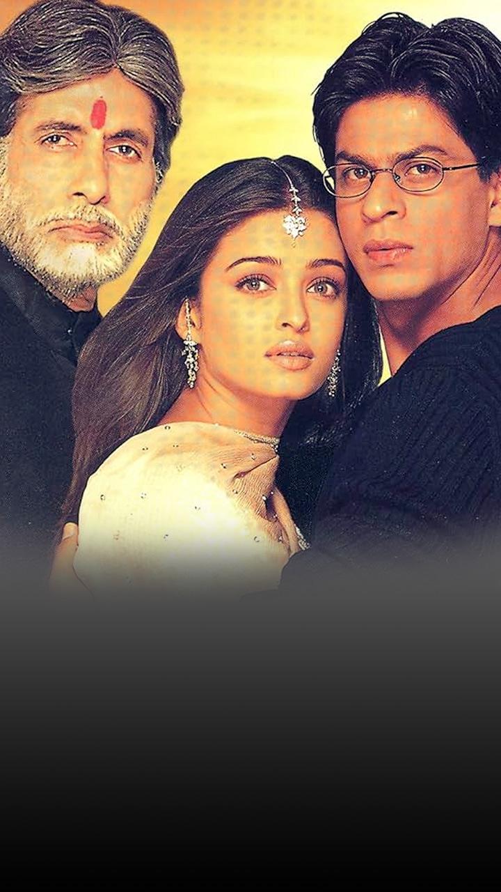 Amitabh Bachchan, Aishwarya Rai, Shah Rukh Khan in Mohabbatein 