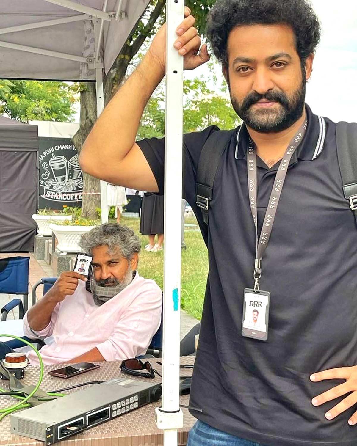 NTR Jr with director SS Rajamouli. Pic: Kind courtesy Jr NTR/Instagram