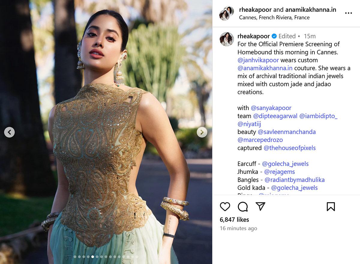 Janhvi In Traditional Indian Jewels At Cannes