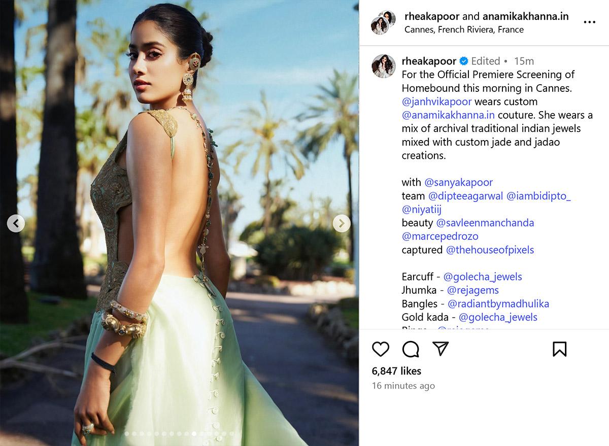 Janhvi In Traditional Indian Jewels At Cannes