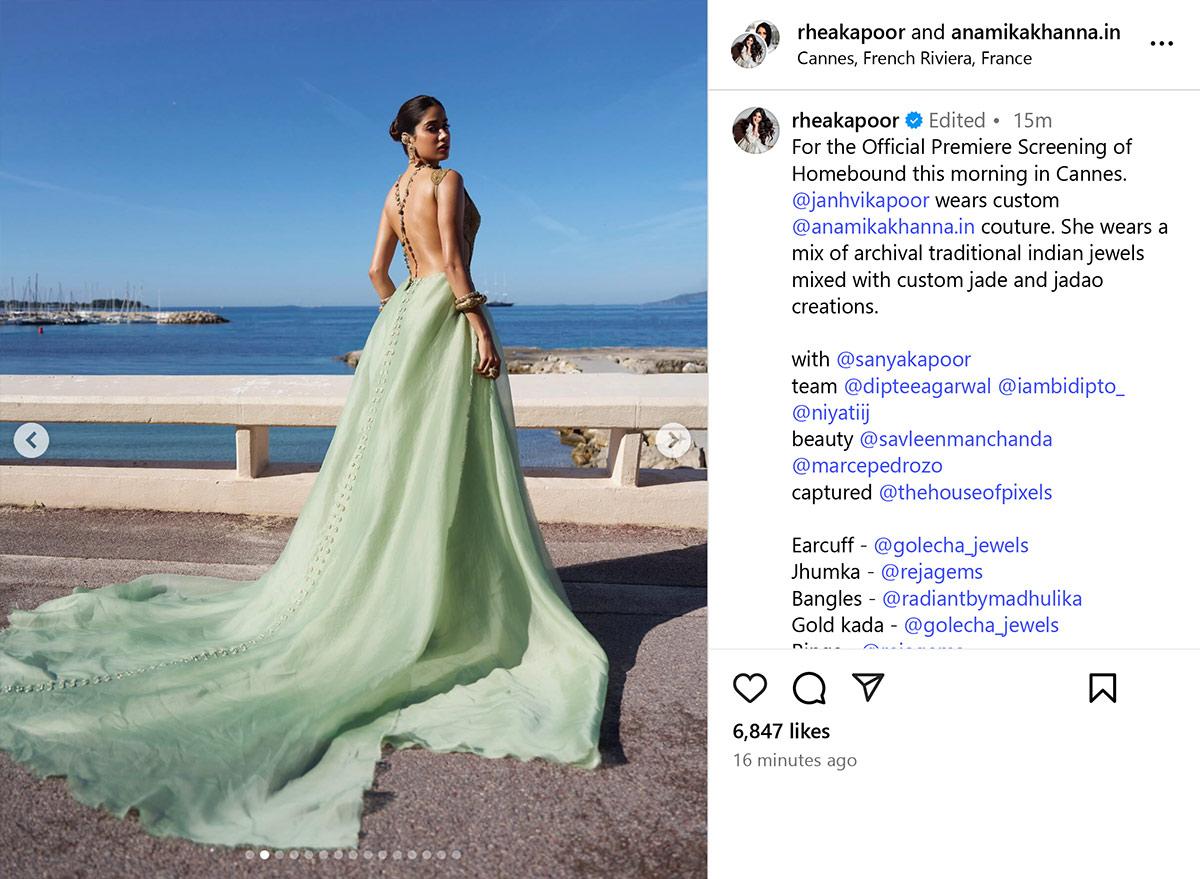 Janhvi In Traditional Indian Jewels At Cannes