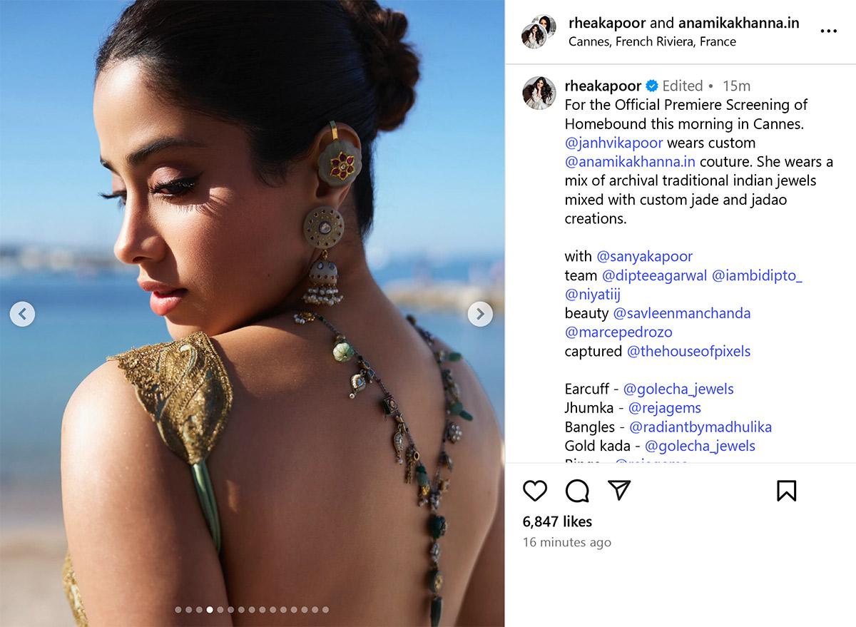 Janhvi In Traditional Indian Jewels At Cannes