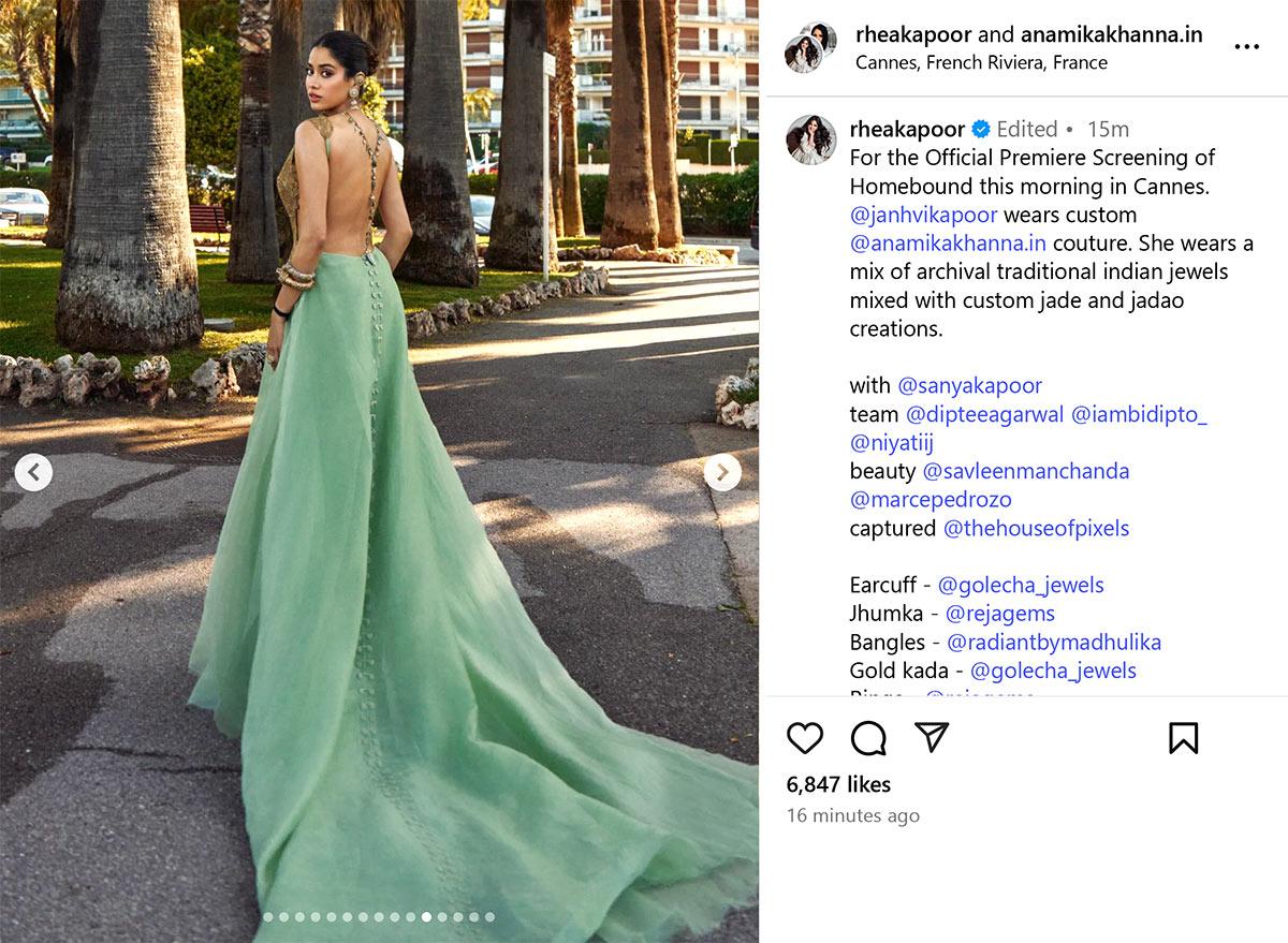 Janhvi In Traditional Indian Jewels At Cannes