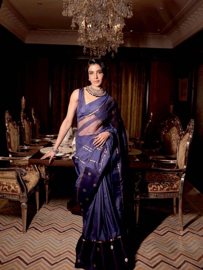 Samantha Blue Sari