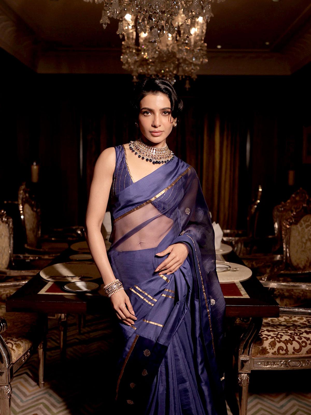 Samantha Blue Sari
