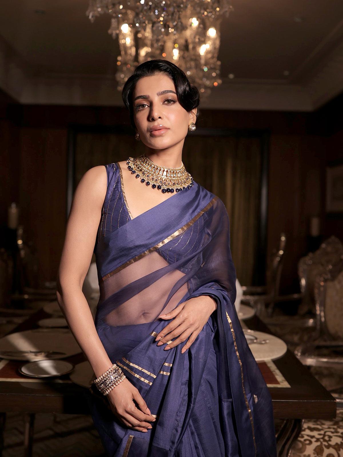 Samantha Blue Sari