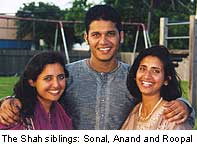 The Shah siblings: Sonal, Anand and Roopal