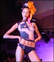 A model displays a Rina Dhaka original