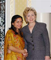 Sonal Shah with Hillary Clinton