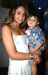 Amrita Arora with her nephew