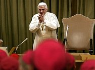 Pope Benedict XVI arrives at the opening session of the Italian bishops conference at the Vatican, Monday, May 30