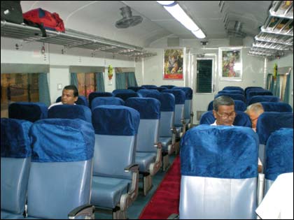 Inside Maitree Express, Kolkata-Dhaka train.